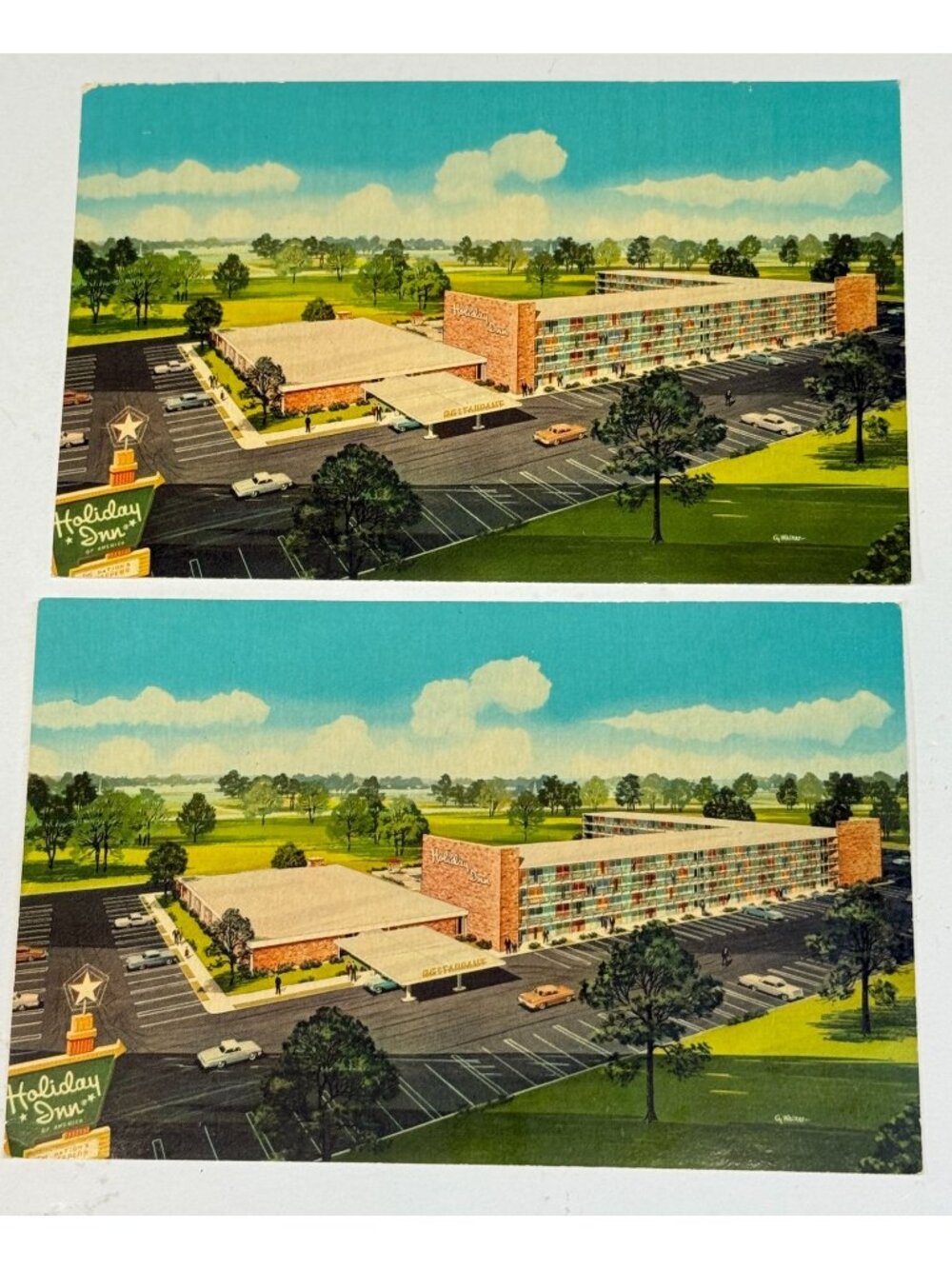 Vintage Holiday Inn Market Center Dallas Tx Texas Postcard Lot of 2 Unmailed